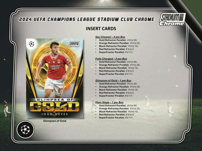 2023 - 24 Topps Stadium Club Chrome UEFA Club Competitions Soccer Hobby Box - Columbia Hobby - Sports Card Boxes - Toploaders - Card Savers