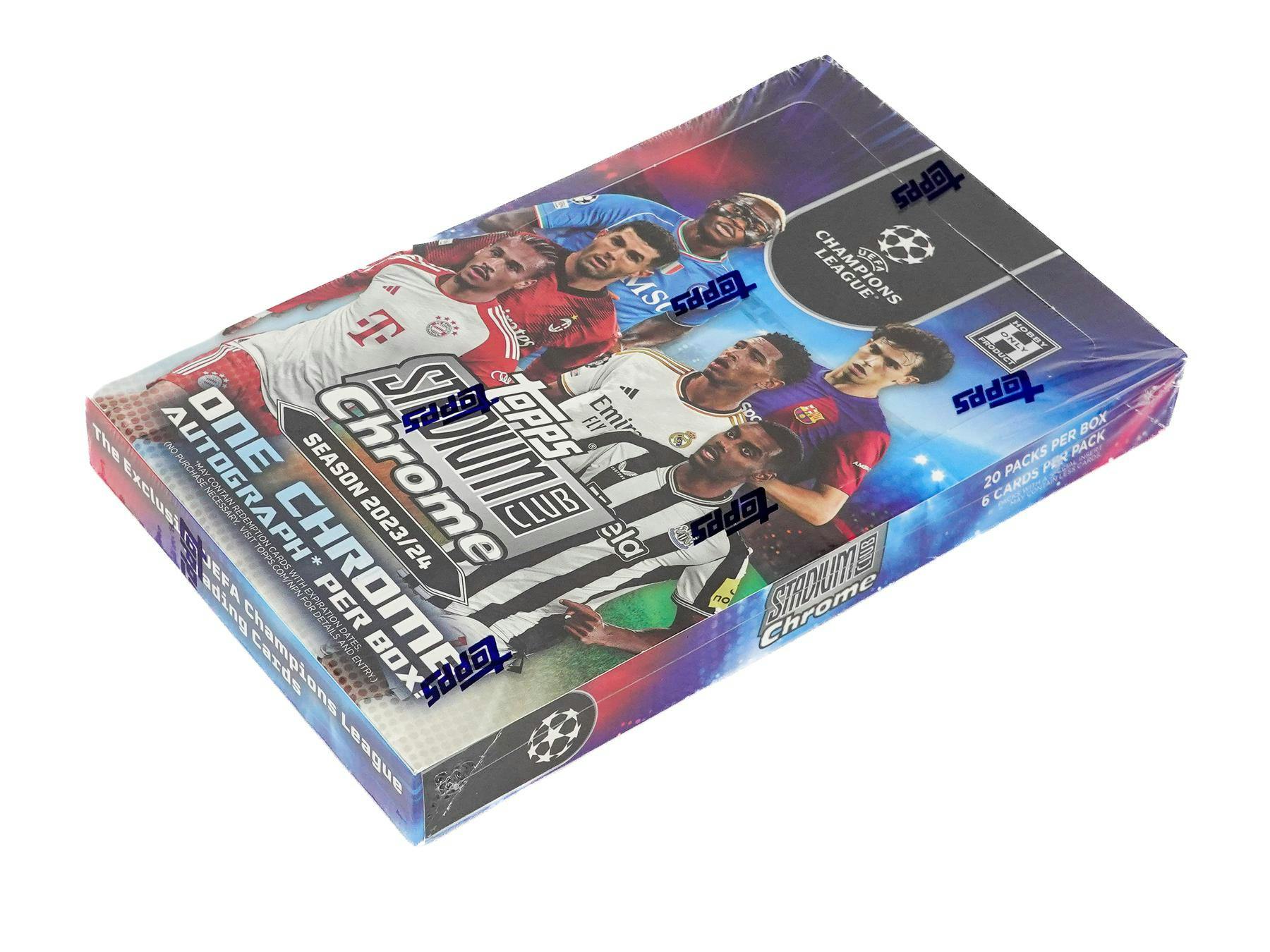 2023 - 24 Topps Stadium Club Chrome UEFA Club Competitions Soccer Hobby Box - Columbia Hobby - Sports Card Boxes - Toploaders - Card Savers
