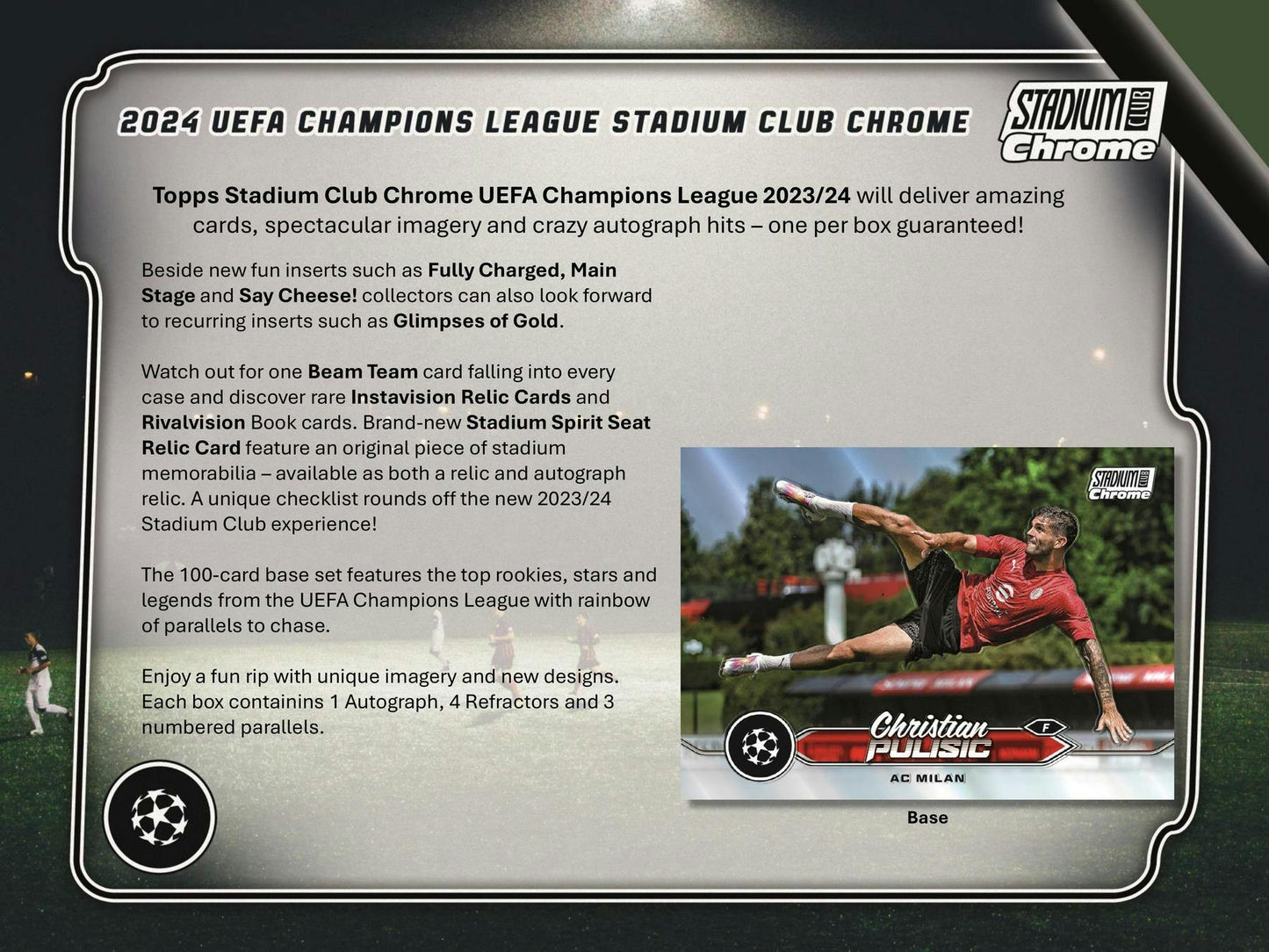 2023 - 24 Topps Stadium Club Chrome UEFA Club Competitions Soccer Hobby Box - Columbia Hobby - Sports Card Boxes - Toploaders - Card Savers