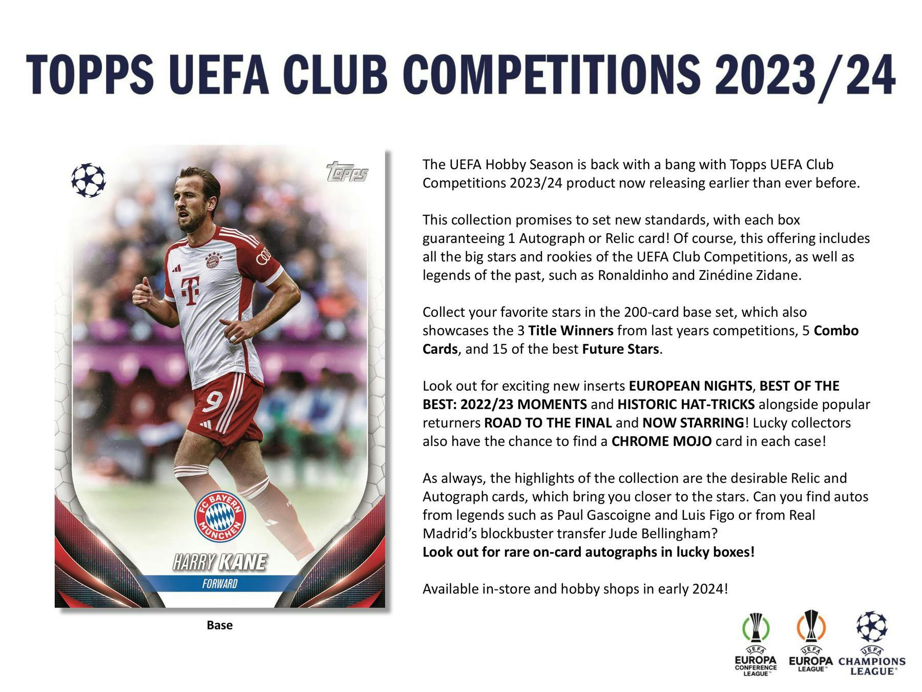 2023 - 24 Topps UEFA Club Competitions Soccer Hobby Box - Columbia Hobby - Sports Card Boxes - Toploaders - Card Savers