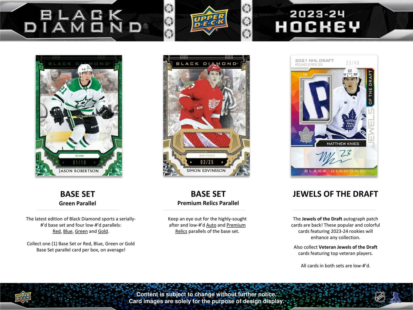 2023 - 24 Upper Deck Black Diamond Hockey Hobby Box - Columbia Hobby - Sports Card Boxes - Toploaders - Card Savers