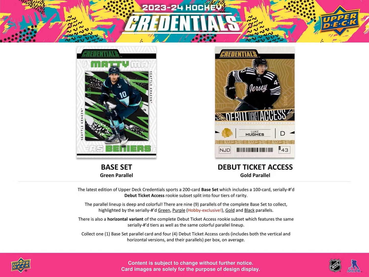 2023 - 24 Upper Deck Credentials Hockey Hobby Box - Columbia Hobby - Sports Card Boxes - Toploaders - Card Savers