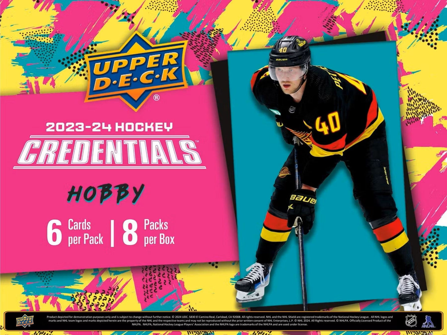 2023 - 24 Upper Deck Credentials Hockey Hobby Box - Columbia Hobby - Sports Card Boxes - Toploaders - Card Savers