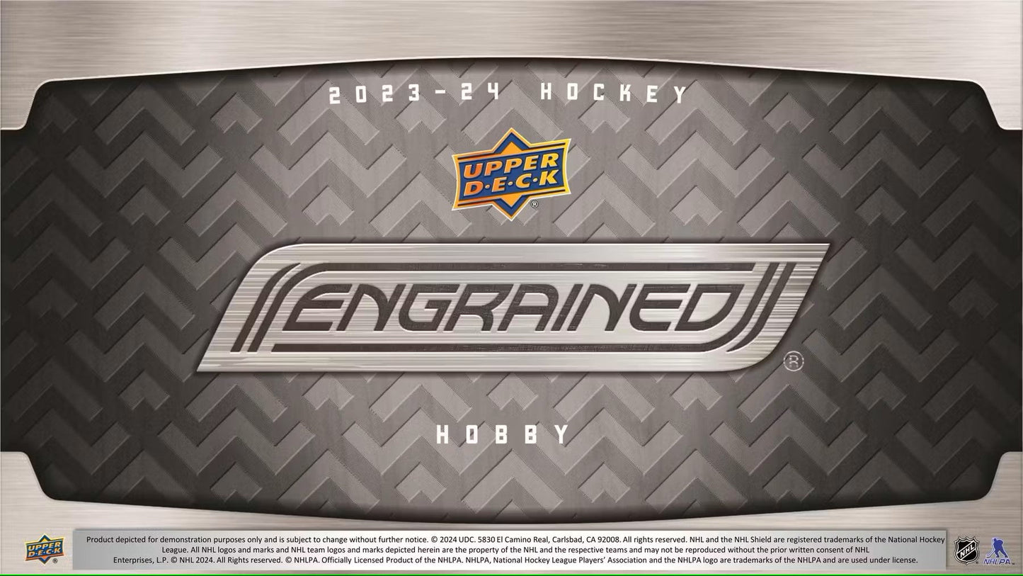 2023 - 24 Upper Deck Engrained Hockey Hobby Box - Columbia Hobby - Sports Card Boxes - Toploaders - Card Savers