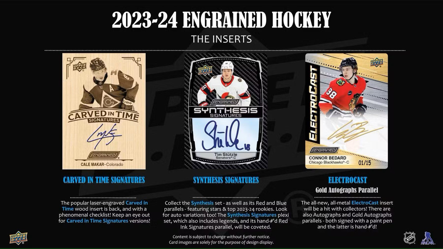 2023 - 24 Upper Deck Engrained Hockey Hobby Box - Columbia Hobby - Sports Card Boxes - Toploaders - Card Savers