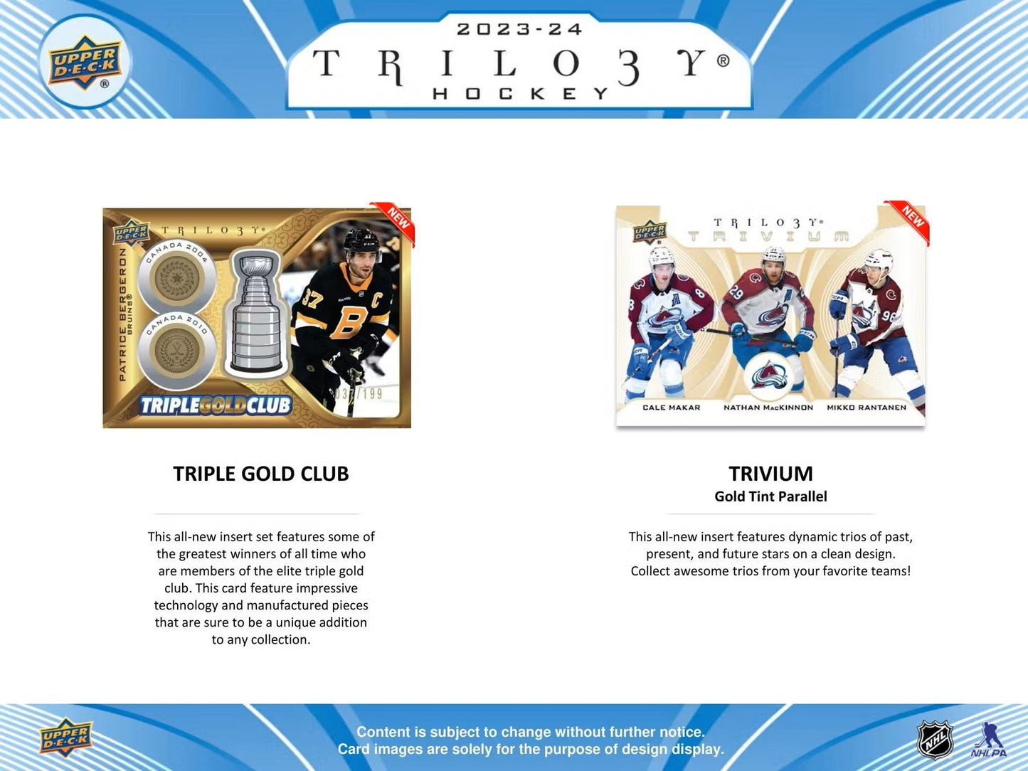 2023 - 24 Upper Deck Trilogy Hockey Hobby Box - Columbia Hobby - Sports Card Boxes - Toploaders - Card Savers