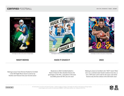 2023 Panini Certified Football Hobby Box - Columbia Hobby - Sports Card Boxes - Toploaders - Card Savers