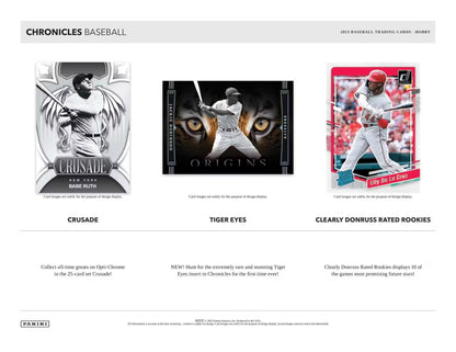2023 Panini Chronicles Baseball Hobby Box - Columbia Hobby - Sports Card Boxes - Toploaders - Card Savers