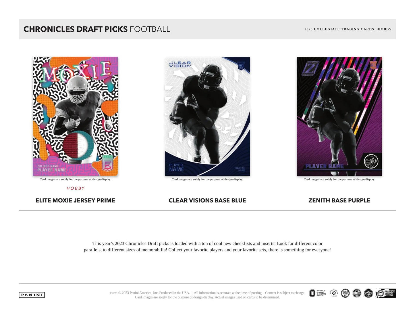 2023 Panini Chronicles Draft Picks Football Hobby Box - Columbia Hobby - Sports Card Boxes - Toploaders - Card Savers