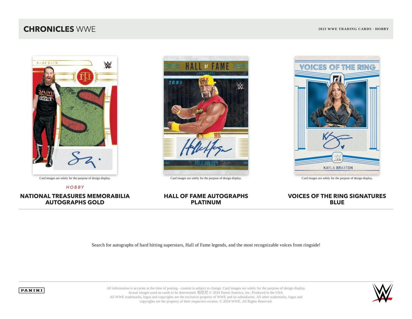 2023 Panini Chronicles WWE Hobby - Columbia Hobby - Sports Card Boxes - Toploaders - Card Savers