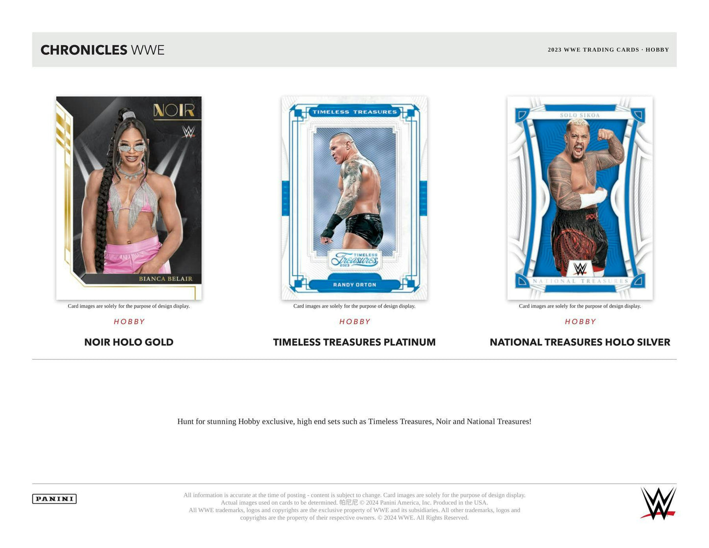 2023 Panini Chronicles WWE Hobby - Columbia Hobby - Sports Card Boxes - Toploaders - Card Savers