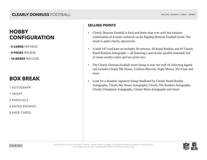 2023 Panini Clearly Donruss Football Hobby Box - Columbia Hobby - Sports Card Boxes - Toploaders - Card Savers