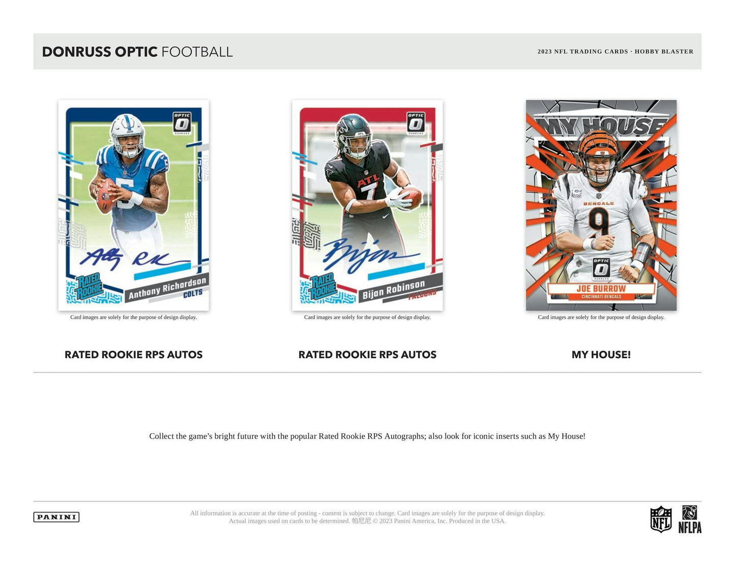 2023 Panini Donruss Optic Football 6 - Pack Hobby Blaster Box (Blue Scope Parallels) - Columbia Hobby - Sports Card Boxes - Toploaders - Card Savers