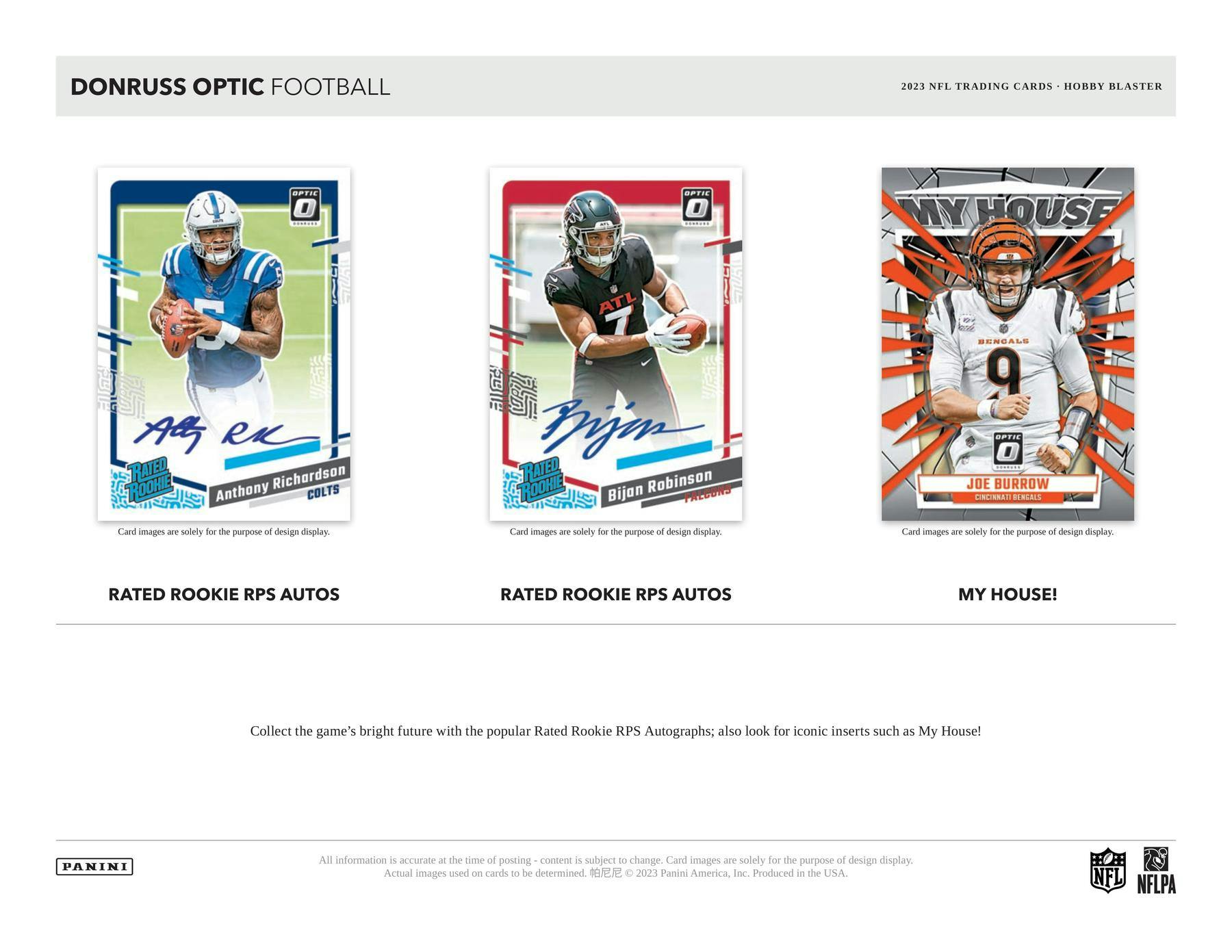 2023 Panini Donruss Optic Football 6 - Pack Hobby Blaster Box (Blue Scope Parallels) - Columbia Hobby - Sports Card Boxes - Toploaders - Card Savers