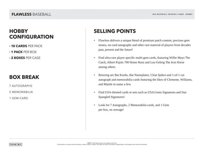 2023 Panini Flawless Baseball Hobby 2 - Box Case - Columbia Hobby - Sports Card Boxes - Toploaders - Card Savers
