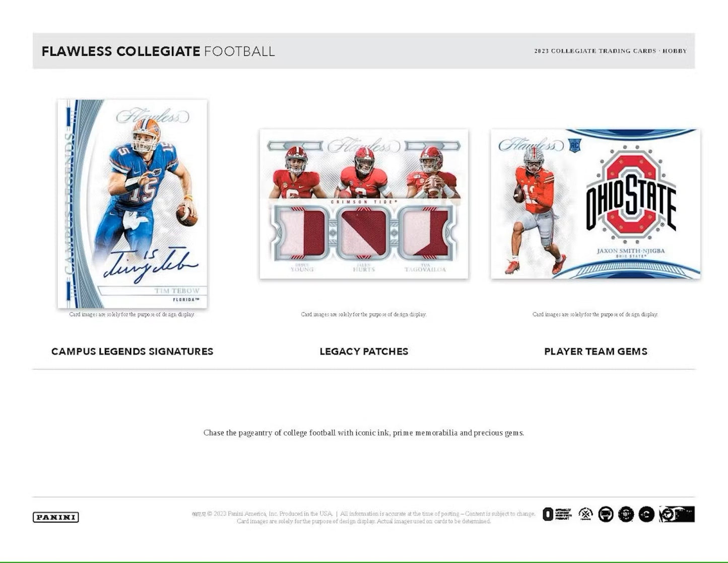 2023 Panini Flawless Collegiate Football Hobby Box - Columbia Hobby - Sports Card Boxes - Toploaders - Card Savers