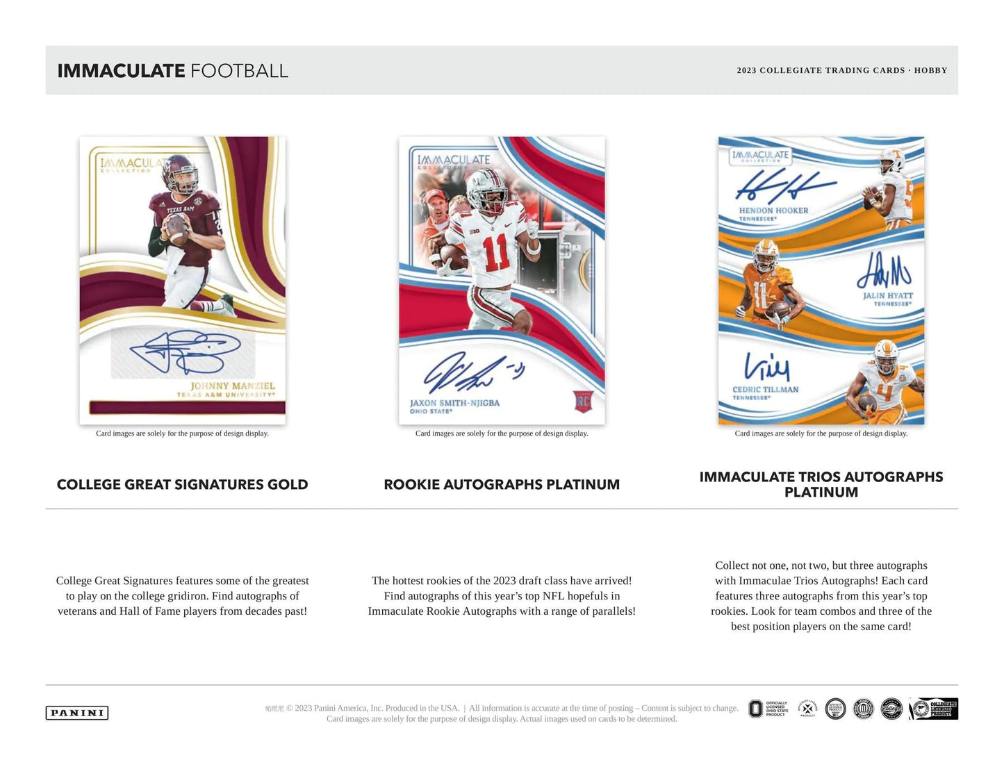2023 Panini Immaculate Collegiate Football - Columbia Hobby - Sports Card Boxes - Toploaders - Card Savers
