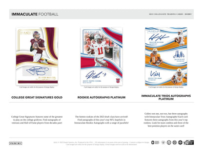 2023 Panini Immaculate Collegiate Football - Columbia Hobby - Sports Card Boxes - Toploaders - Card Savers