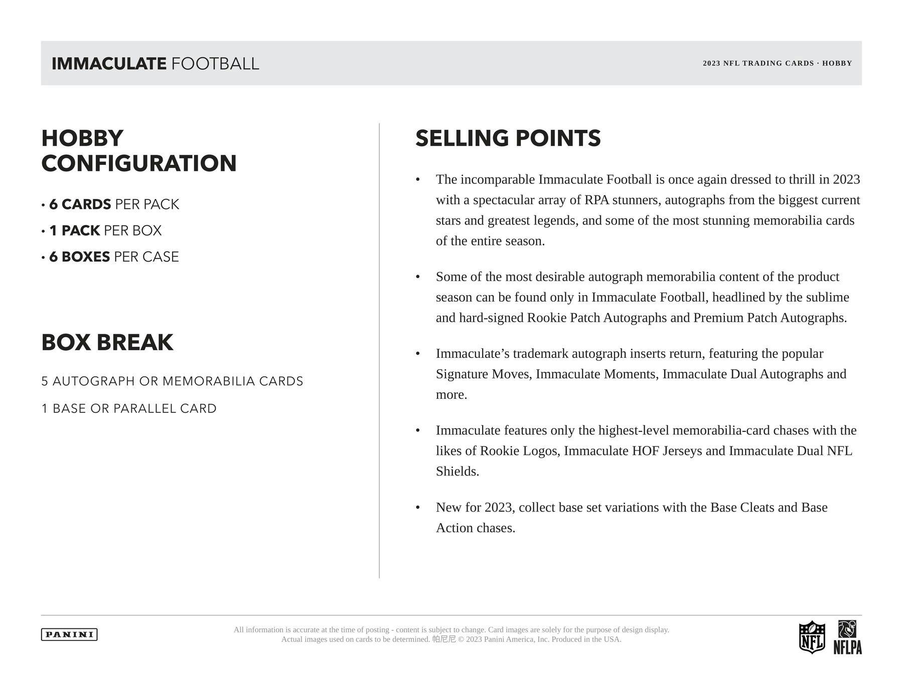 2023 Panini Immaculate Football Hobby Box - Columbia Hobby - Sports Card Boxes - Toploaders - Card Savers