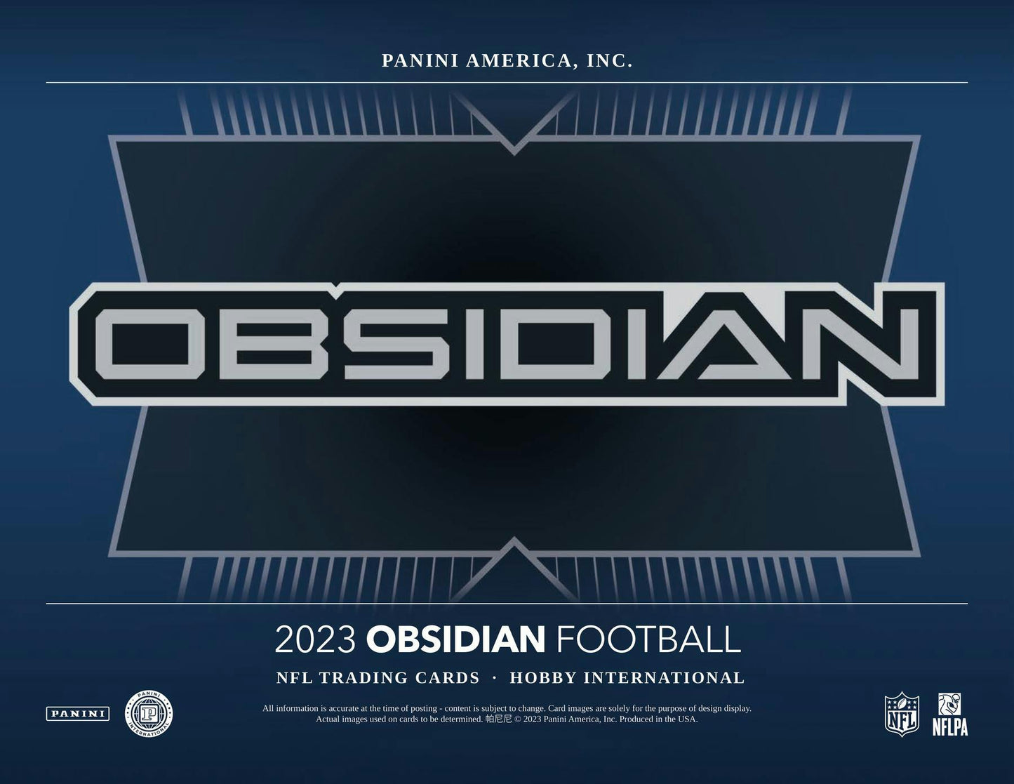 2023 Panini Obsidian Football International Hobby Box - Columbia Hobby - Sports Card Boxes - Toploaders - Card Savers