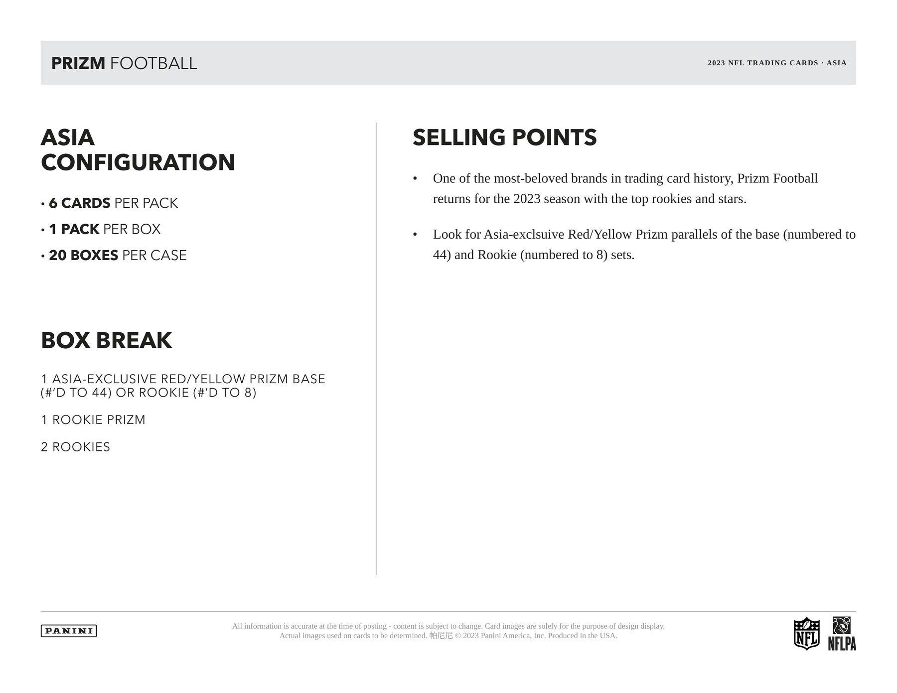 2023 Panini Prizm Football Asia Box - Columbia Hobby - Sports Card Boxes - Toploaders - Card Savers