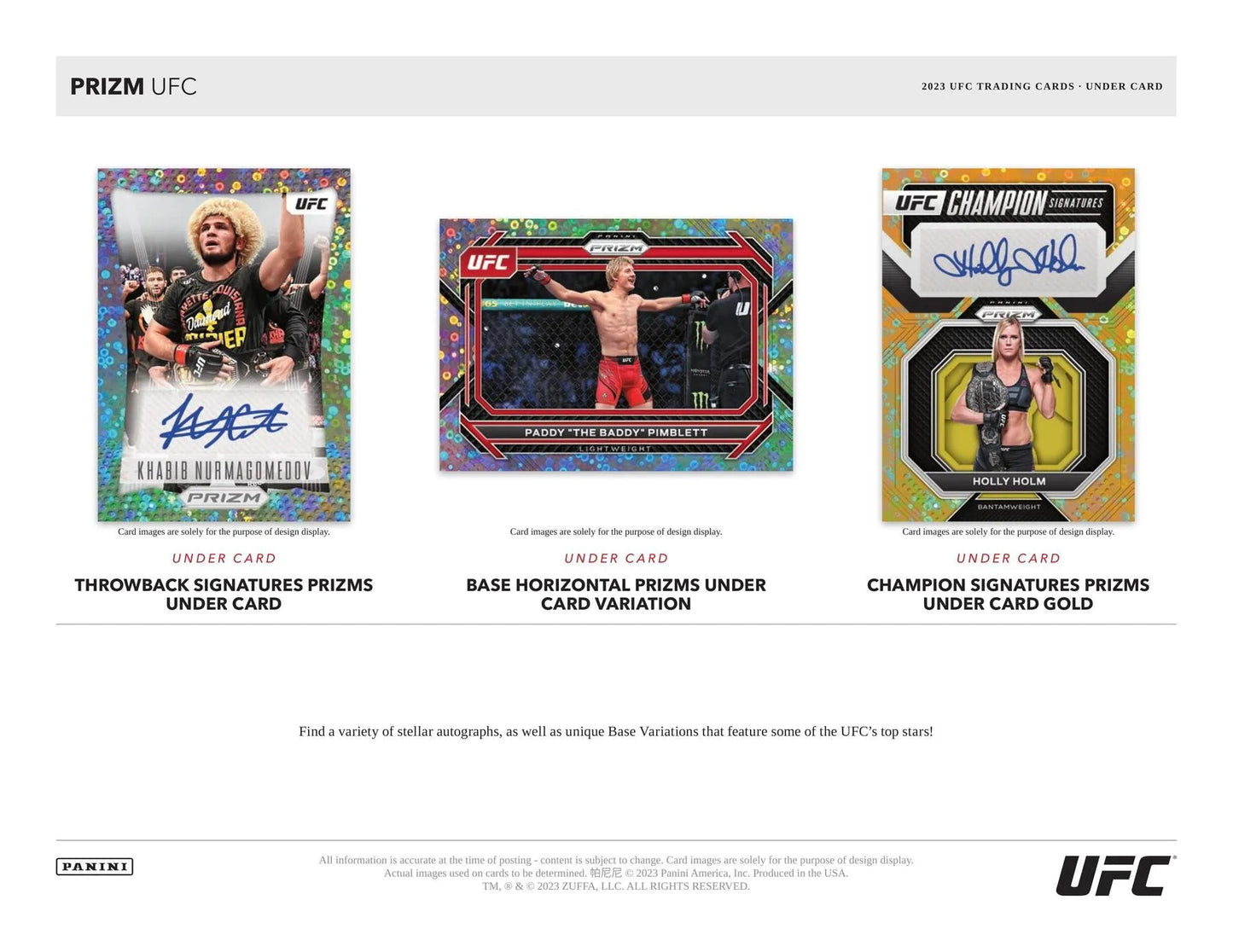 2023 Panini Prizm UFC Under Card Box - Columbia Hobby - Sports Card Boxes - Toploaders - Card Savers
