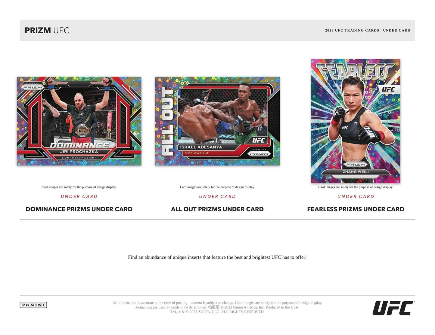 2023 Panini Prizm UFC Under Card Box - Columbia Hobby - Sports Card Boxes - Toploaders - Card Savers