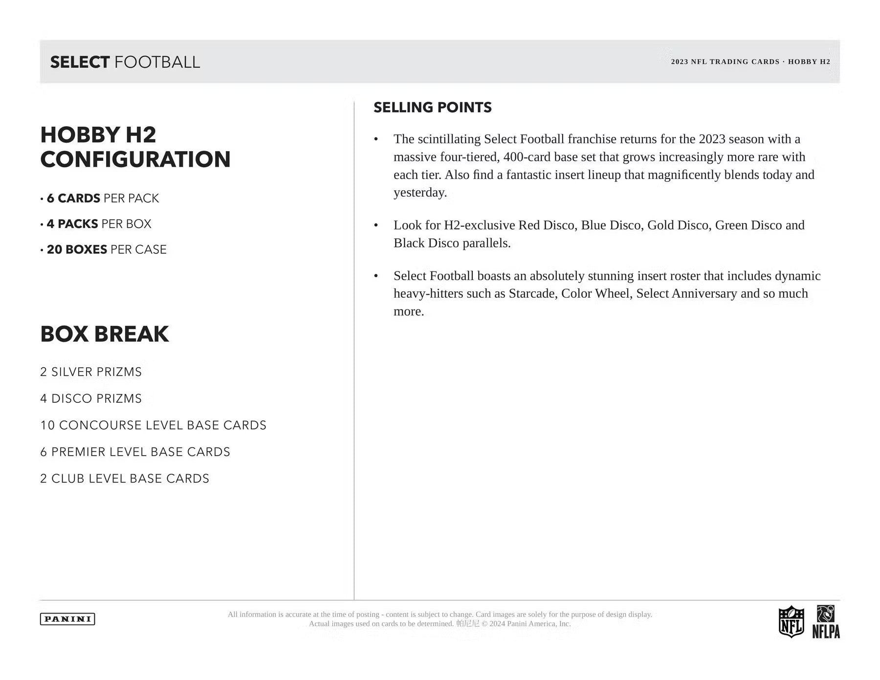 2023 Panini Select Football H2 Box - Columbia Hobby - Sports Card Boxes - Toploaders - Card Savers