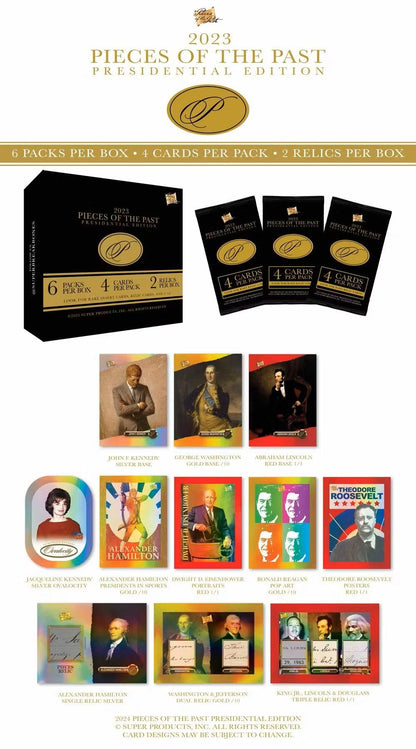 2023 Super Break Pieces of the Past Presidential Edition Hobby Box - Columbia Hobby - Sports Card Boxes - Toploaders - Card Savers