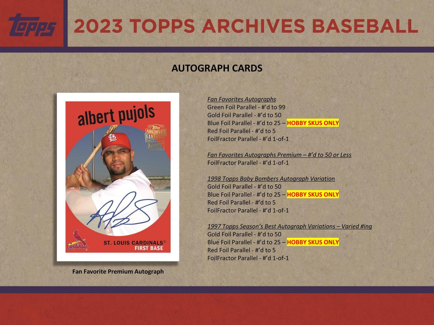 2023 Topps Archives Baseball Hobby Box - Columbia Hobby - Sports Card Boxes - Toploaders - Card Savers