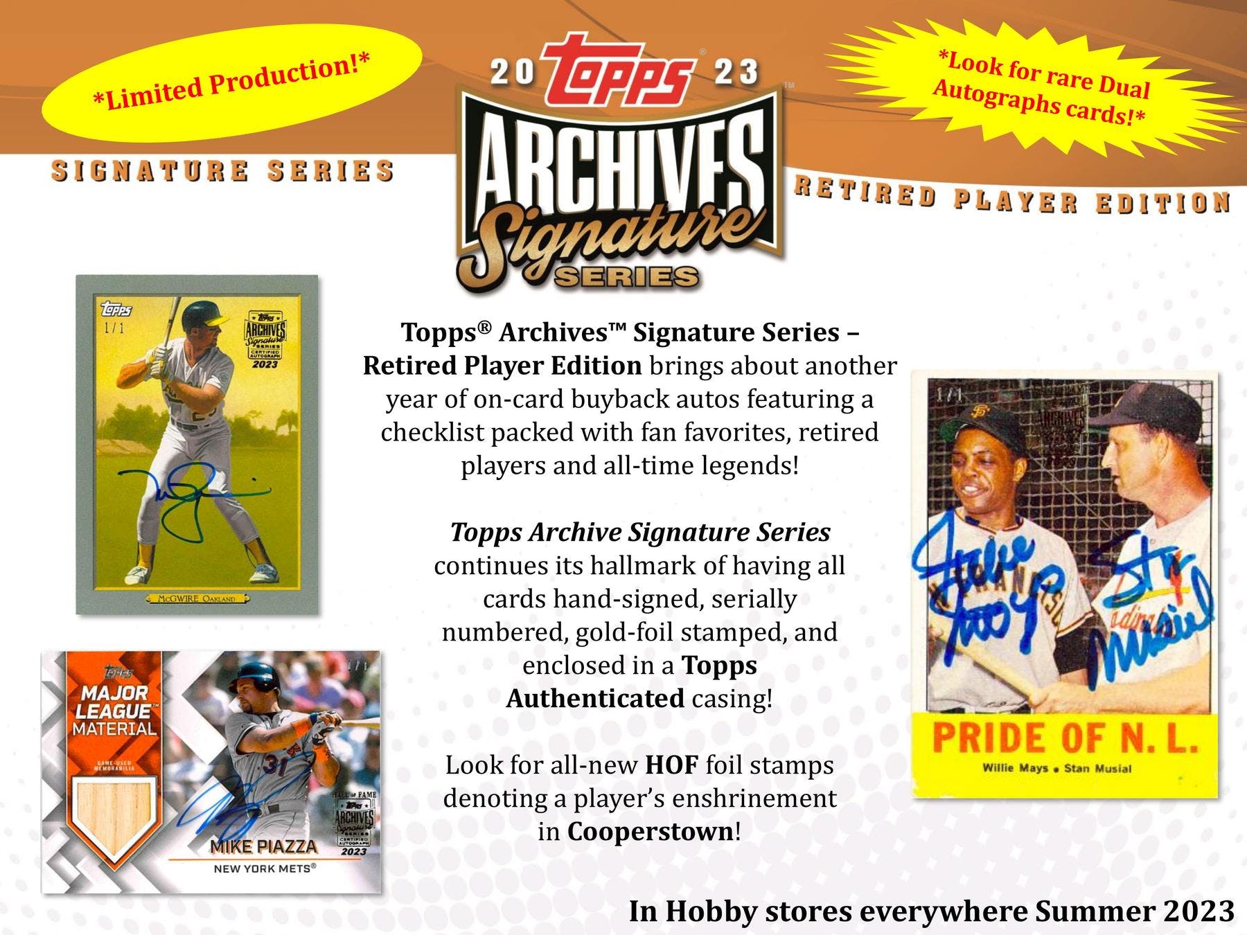 2023 Topps Archives Signature Series Retired Player Edition Baseball Hobby Box - Columbia Hobby - Sports Card Boxes - Toploaders - Card Savers