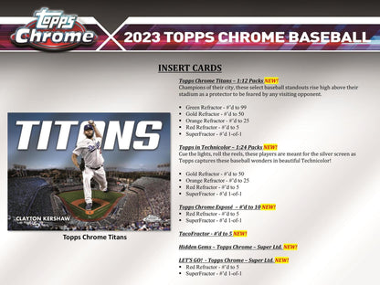 2023 Topps Chrome Baseball Hobby Box - Columbia Hobby - Sports Card Boxes - Toploaders - Card Savers