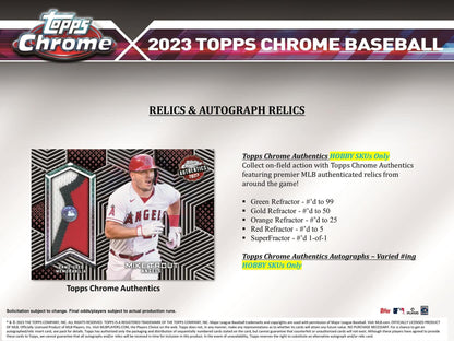 2023 Topps Chrome Baseball Hobby Jumbo Box - Columbia Hobby - Sports Card Boxes - Toploaders - Card Savers