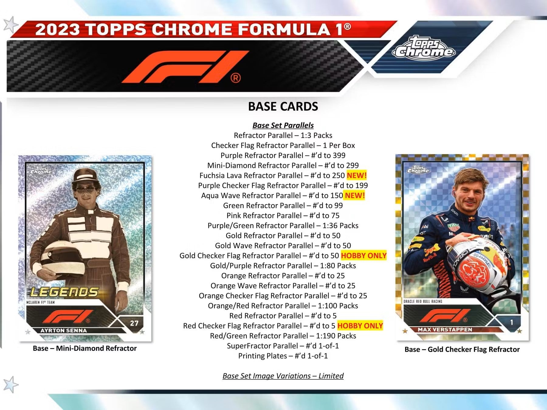2023 Topps Chrome F1 Formula 1 Racing Hobby Box - Columbia Hobby - Sports Card Boxes - Toploaders - Card Savers