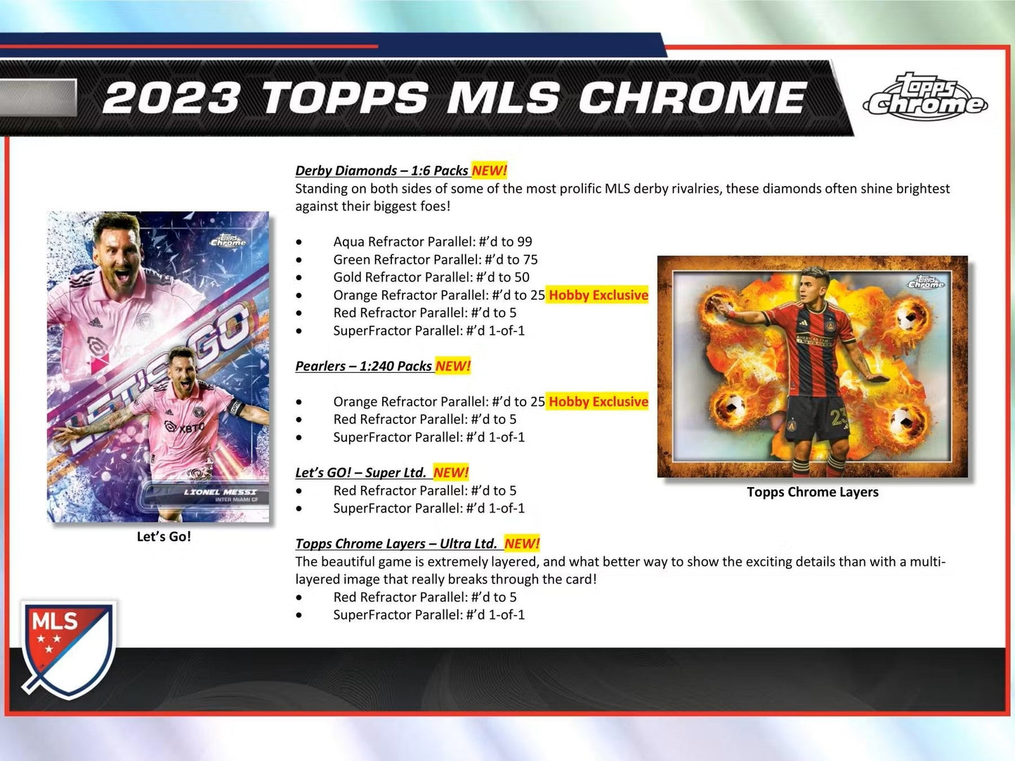 2023 Topps Chrome MLS Major League Soccer Hobby Box - Columbia Hobby - Sports Card Boxes - Toploaders - Card Savers