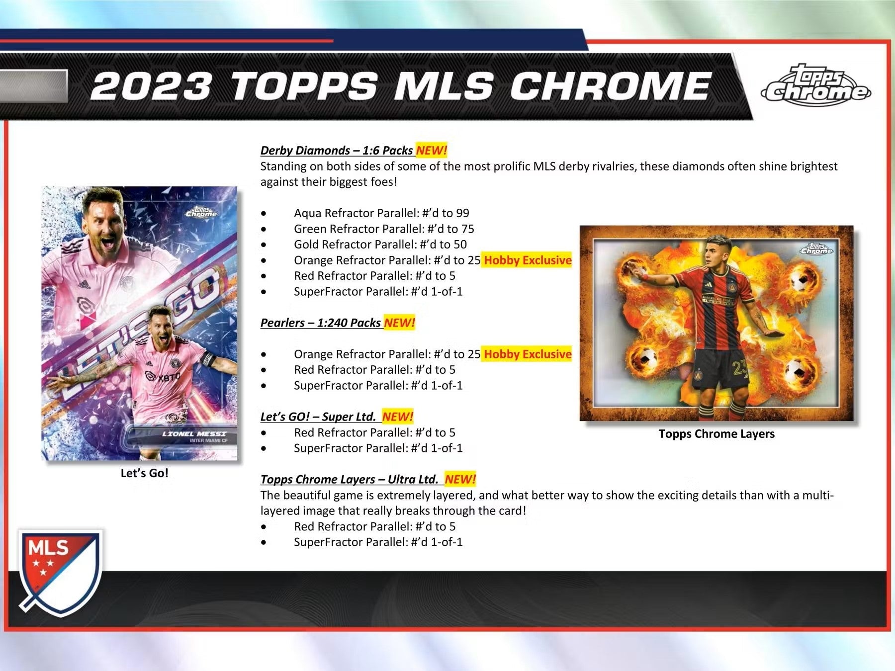 2023 Topps Chrome MLS Major League Soccer Hobby Box - Columbia Hobby - Sports Card Boxes - Toploaders - Card Savers
