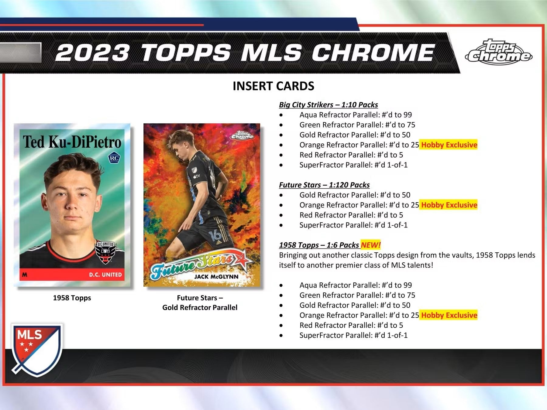 2023 Topps Chrome MLS Major League Soccer Hobby Box - Columbia Hobby - Sports Card Boxes - Toploaders - Card Savers
