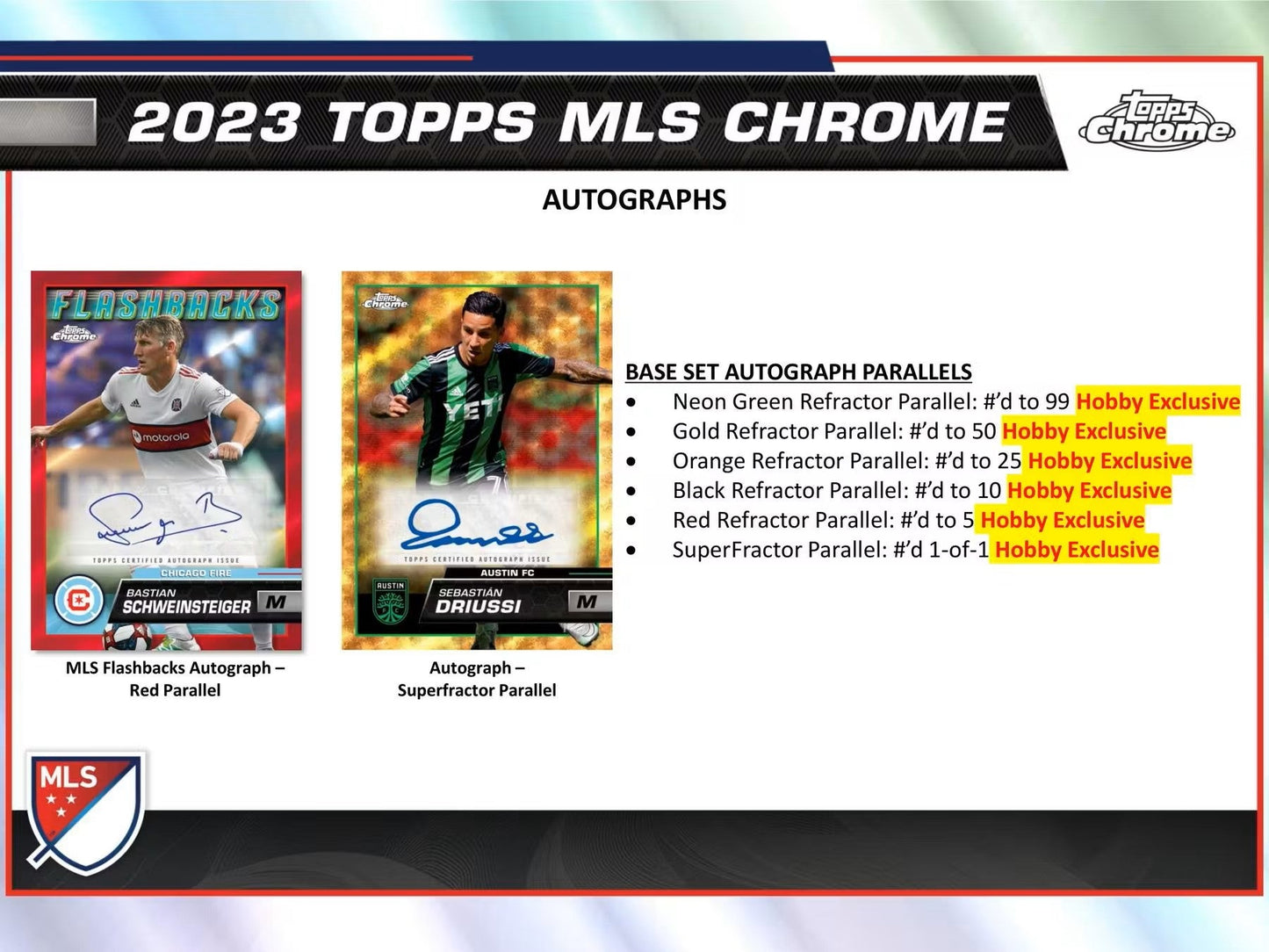 2023 Topps Chrome MLS Major League Soccer Hobby Box - Columbia Hobby - Sports Card Boxes - Toploaders - Card Savers