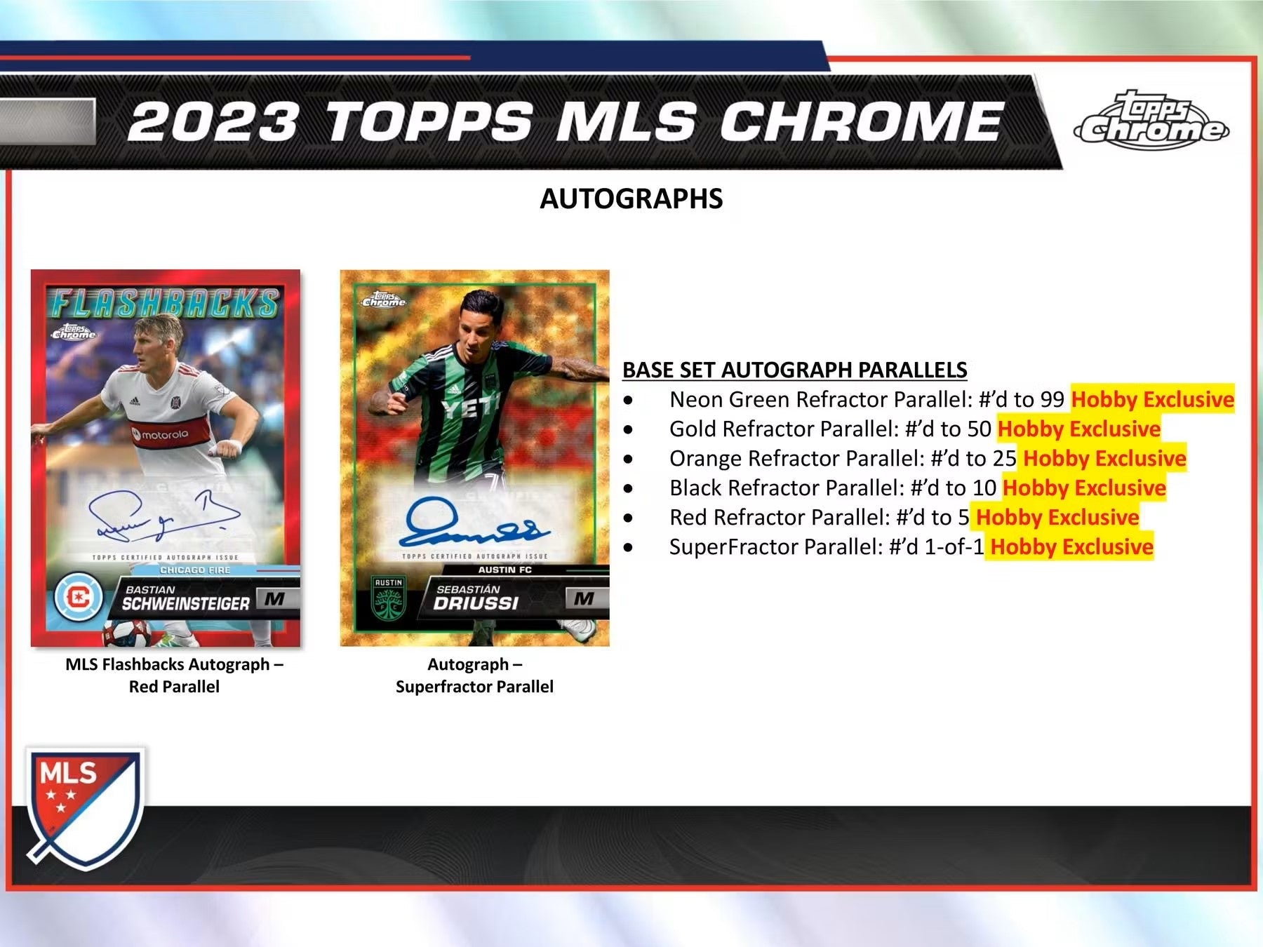 2023 Topps Chrome MLS Major League Soccer Hobby Box - Columbia Hobby - Sports Card Boxes - Toploaders - Card Savers
