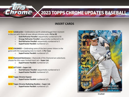 2023 Topps Chrome Update Series Baseball Hobby Box - Columbia Hobby - Sports Card Boxes - Toploaders - Card Savers