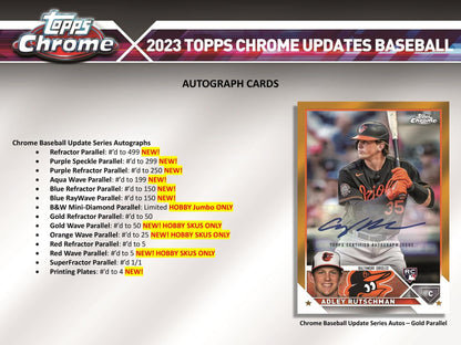 2023 Topps Chrome Update Series Baseball Hobby Jumbo Box - Columbia Hobby - Sports Card Boxes - Toploaders - Card Savers