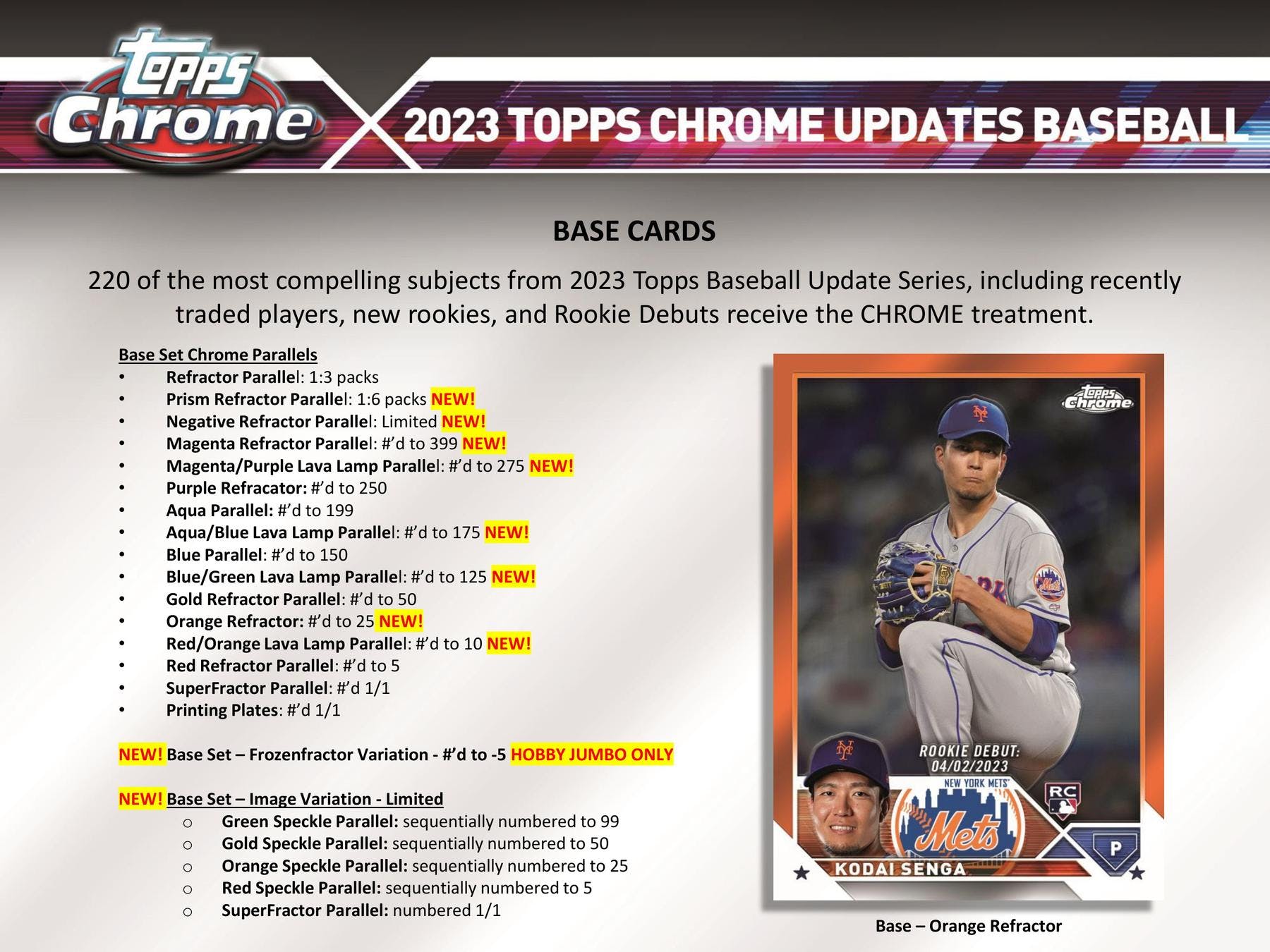 2023 Topps Chrome Update Series Baseball Hobby Jumbo Box - Columbia Hobby - Sports Card Boxes - Toploaders - Card Savers