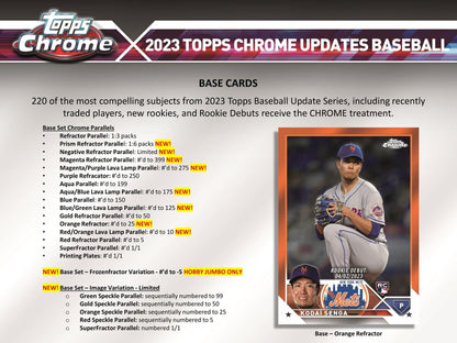 2023 Topps Chrome Update Series Baseball Hobby Jumbo Box - Columbia Hobby - Sports Card Boxes - Toploaders - Card Savers