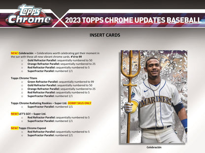 2023 Topps Chrome Update Series Baseball Hobby Jumbo Box - Columbia Hobby - Sports Card Boxes - Toploaders - Card Savers