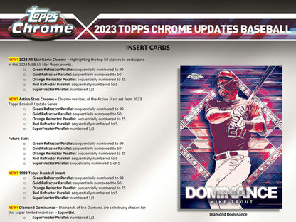 2023 Topps Chrome Update Series Baseball Hobby Jumbo Box - Columbia Hobby - Sports Card Boxes - Toploaders - Card Savers