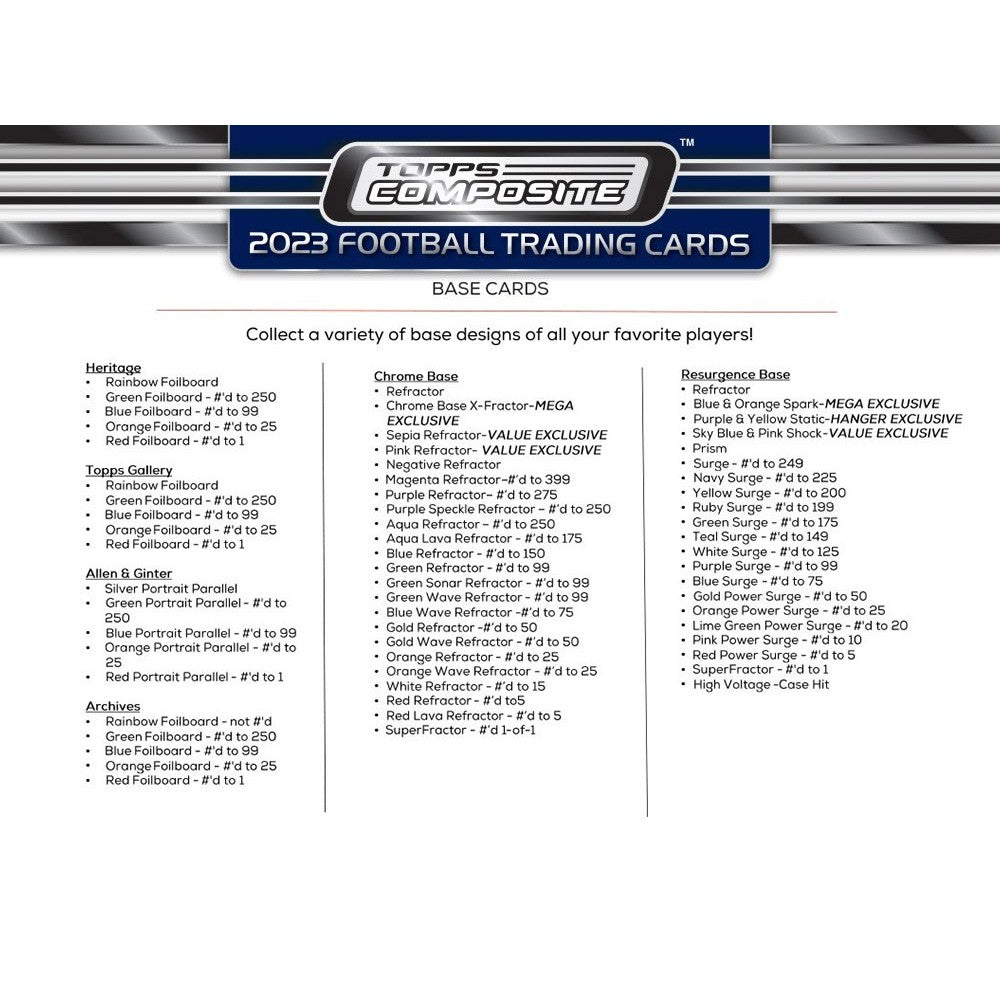 2023 Topps Composite Football Mega - Columbia Hobby - Sports Card Boxes - Toploaders - Card Savers