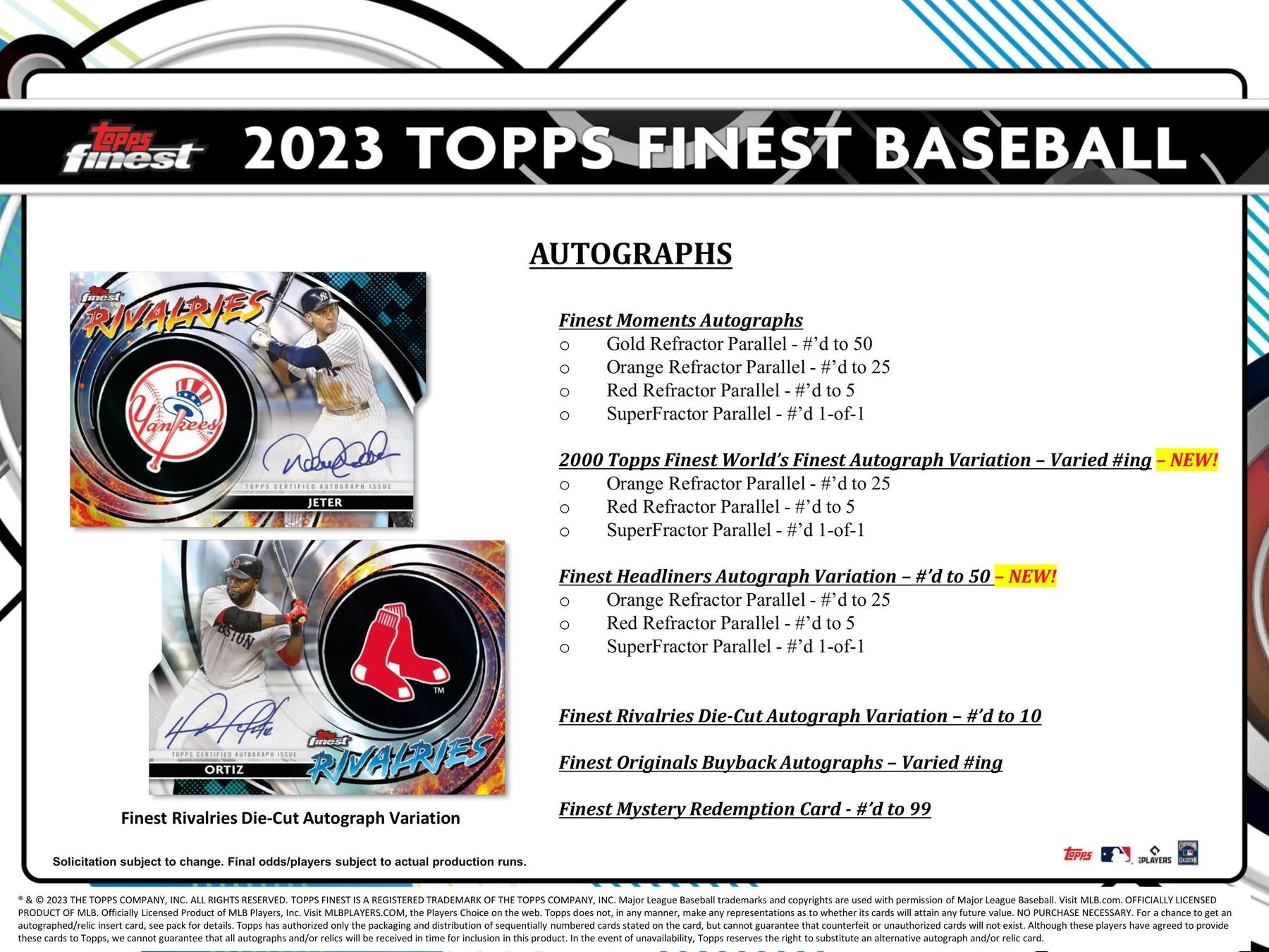 2023 Topps Finest Baseball Hobby Box - Columbia Hobby - Sports Card Boxes - Toploaders - Card Savers