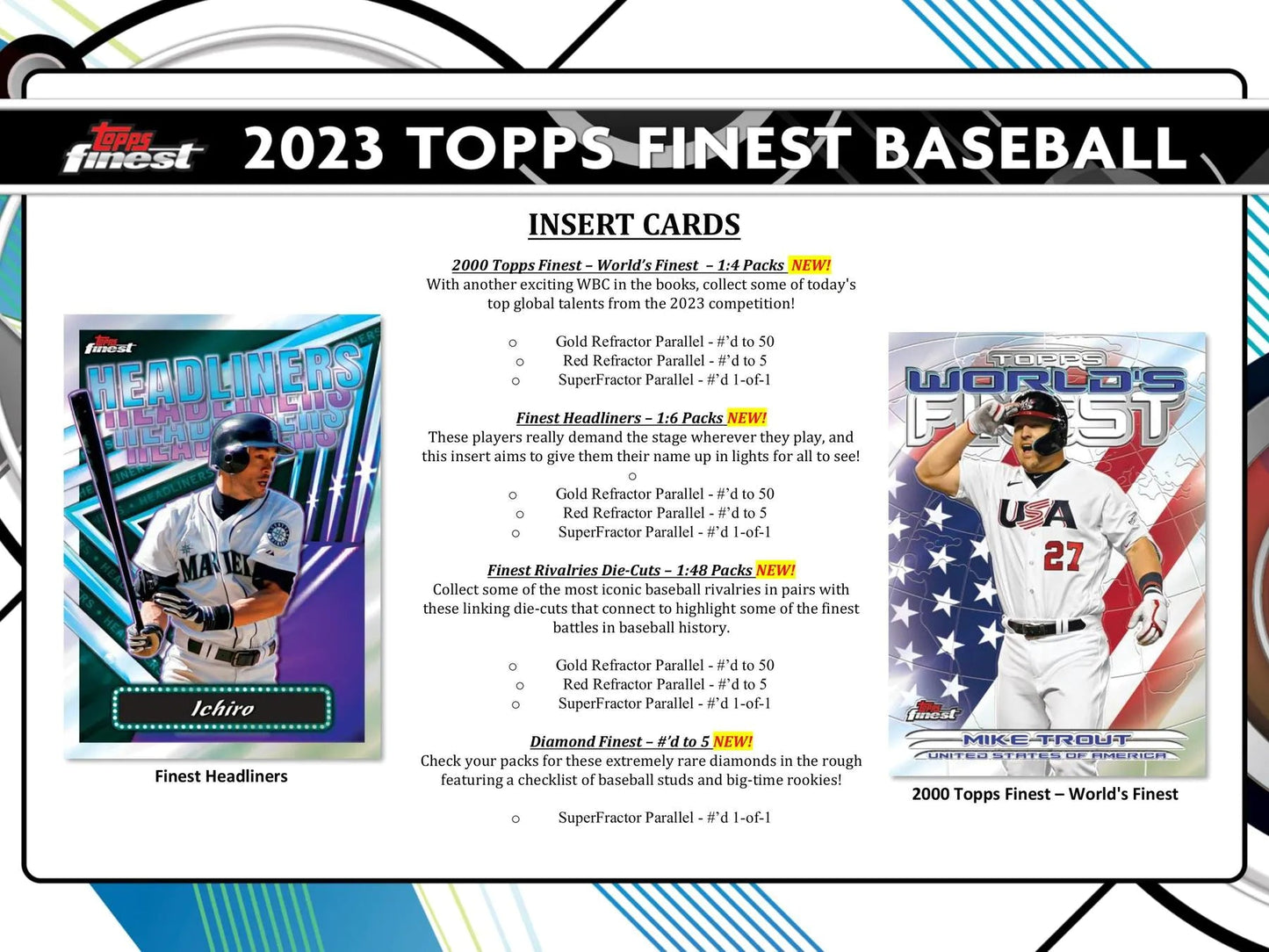 2023 Topps Finest Baseball Hobby Box - Columbia Hobby - Sports Card Boxes - Toploaders - Card Savers