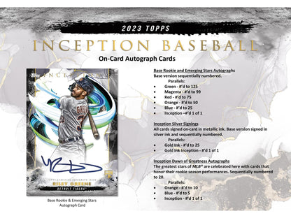 2023 Topps Inception Baseball Hobby Box - Columbia Hobby - Sports Card Boxes - Toploaders - Card Savers