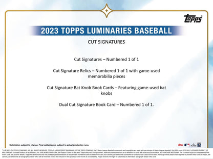 2023 Topps Luminaries Baseball Hobby Box - Columbia Hobby - Sports Card Boxes - Toploaders - Card Savers